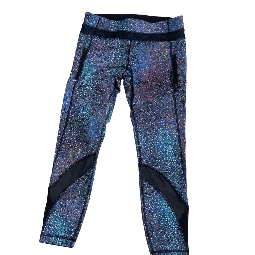 RARE "Mermaid" Lululemon Speed Tight V Legging Sz 10 Strive Multi Blue s 8